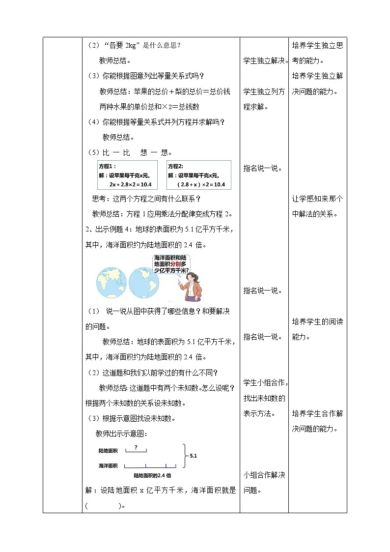 人教版五上第五单元第七课时《实际问题与方程2》(课件ppt+教案+导学单)02