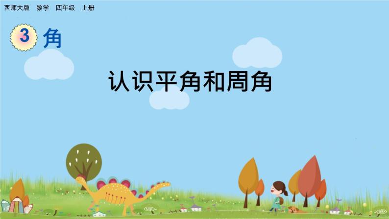 西师大版数学四年级上册 3.4《认识平角和周角》ppt课件 课时练01