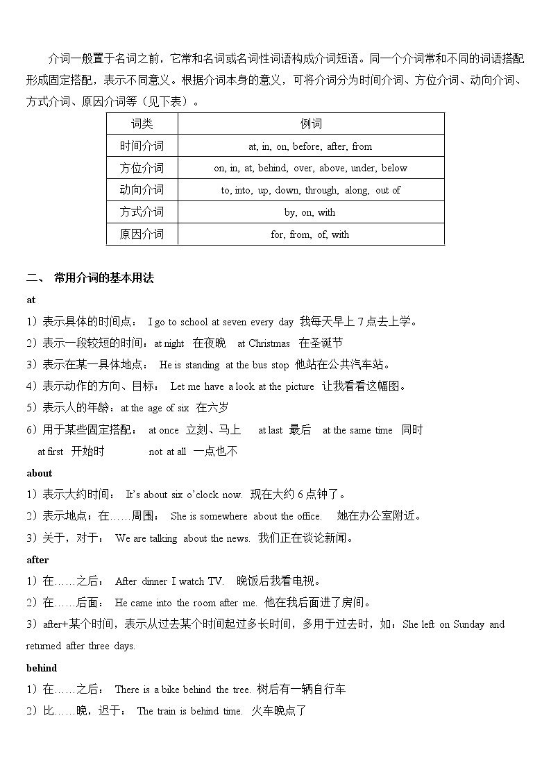 PEP暑假课程五年级语法 介词 教案02