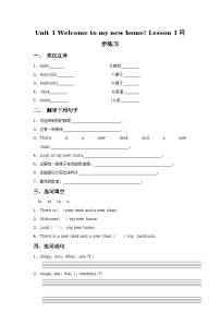 小學(xué)英語(yǔ)人教精通版四年級(jí)下冊(cè)Lesson 1課時(shí)作業(yè)