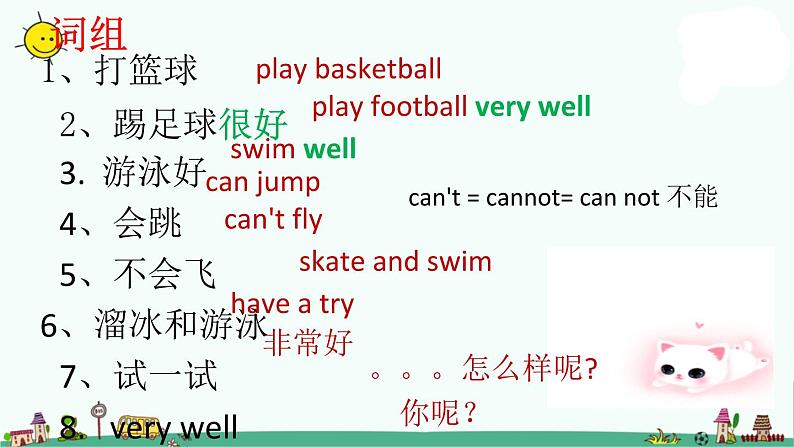 译林版四年级上册英语4A 牛津小学英语 第四单元复习课件03