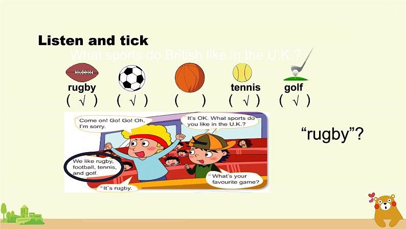 北京版英语五年级上册 UNIT SIX WHAT ARE YOUR FAVOURITE SPORTS?(1)PPT课件06