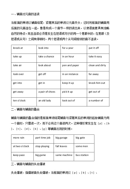 译林版五上英语辅音对元音的连读练习题01