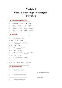 外研版 (一年级起点)六年级上册Module 9Unit 2 I want to go to Shanghai.课后测评