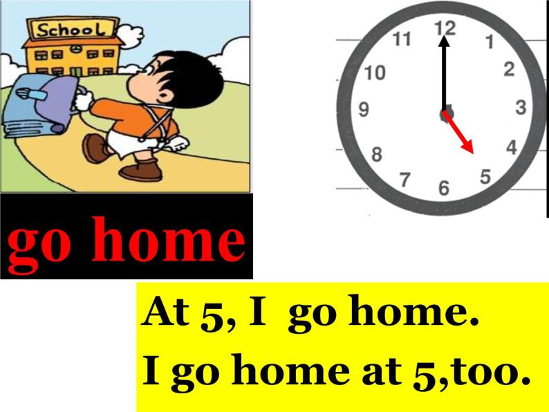 外研版（一起）英语二年级上册 Module5 Unit2I go home at 5(1)（课件）05
