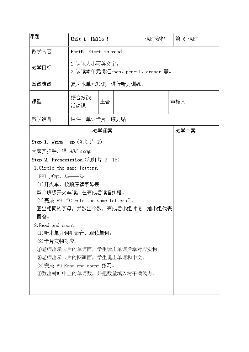 Unit 1 Start to read 教学设计第1页