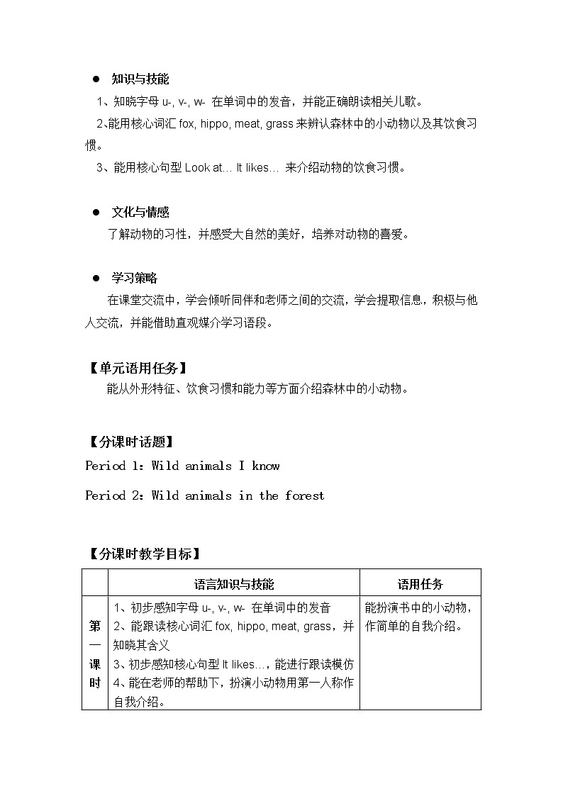 牛津上海版(试用本)小学二年级上册 Module 4 Unit 2 In the forest教案02