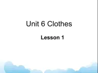 Unit 6 Clothes Lesson 1 课件 1