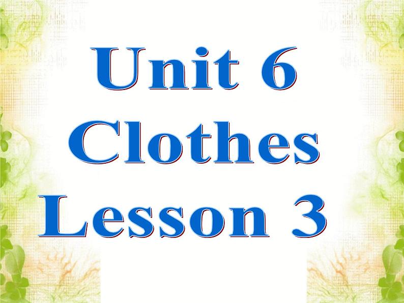 Unit 6 Clothes Lesson 3 课件3第1页