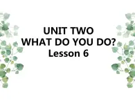 Unit 2 What do you do Lesson 6 课件