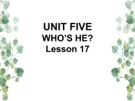 Unit 5 Who’s he  Lesson 17 课件2