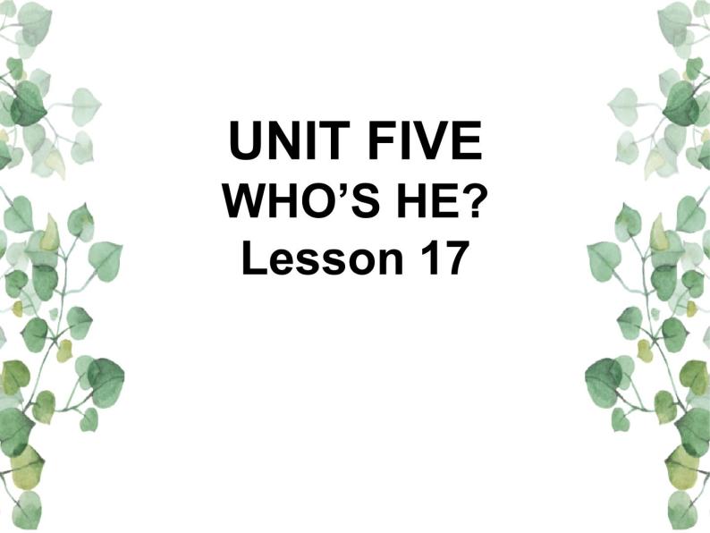 Unit 5 Who’s he  Lesson 17 课件201