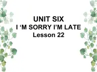 Unit 6  I’m sorry I’m late Lesson 22 课件1