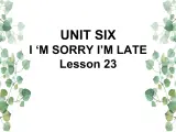 Unit 6  I’m sorry I’m late Lesson 23  课件2