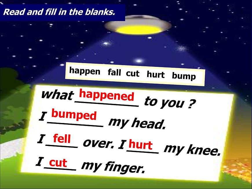 外研版(一起)英語四年級上冊 Module 9 Unit 2 I bumped my head (2)(課件)第4頁