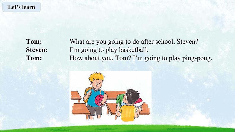 接力版英语五年级下册 Lesson 10 I’m going to play basketball. 课件第6页