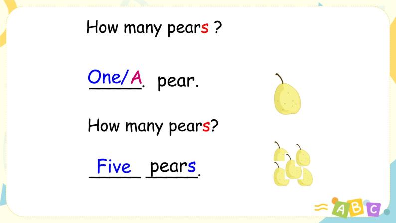 Unit 5 Do you like pears 人教版PEP英语三下 第一课时  课件+教案+练习05