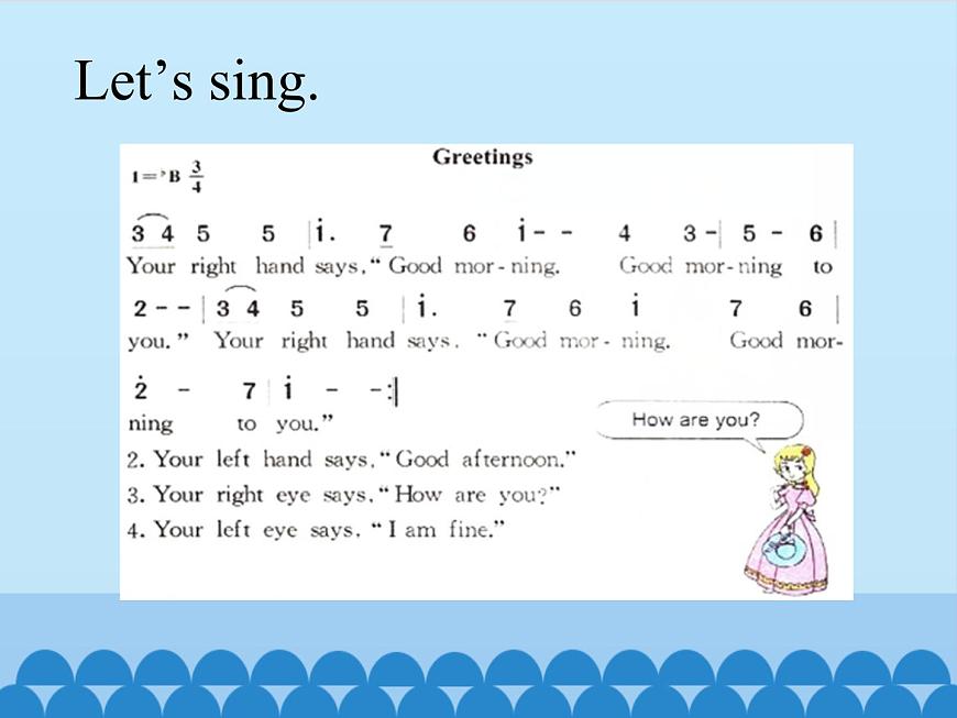 川教版四年級(jí)下冊(cè)英語(yǔ)unit 1 Lesson 2 Greeting Song 第一課時(shí)_課件1第3頁(yè)