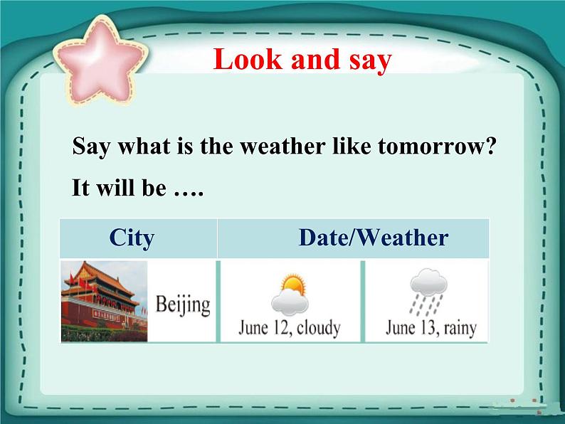 六年级上册英语课件-lesson 3 it will be sunny this sunday|科普版(三起)(共19张ppt)第4页