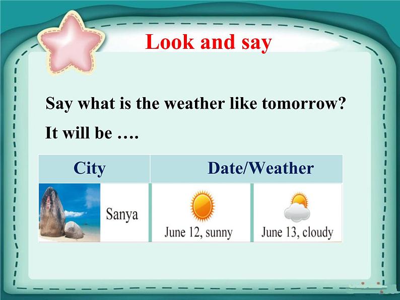 六年级上册英语课件-lesson 3 it will be sunny this sunday|科普版(三起)(共19张ppt)第6页
