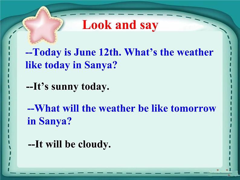六年级上册英语课件-lesson 3 it will be sunny this sunday|科普版(三起)(共19张ppt)第7页