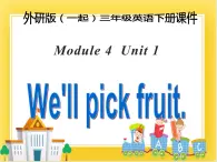 外研版（一起）英语三年级下册课件 《Module 4Unit 1 We'll pick fruit.》