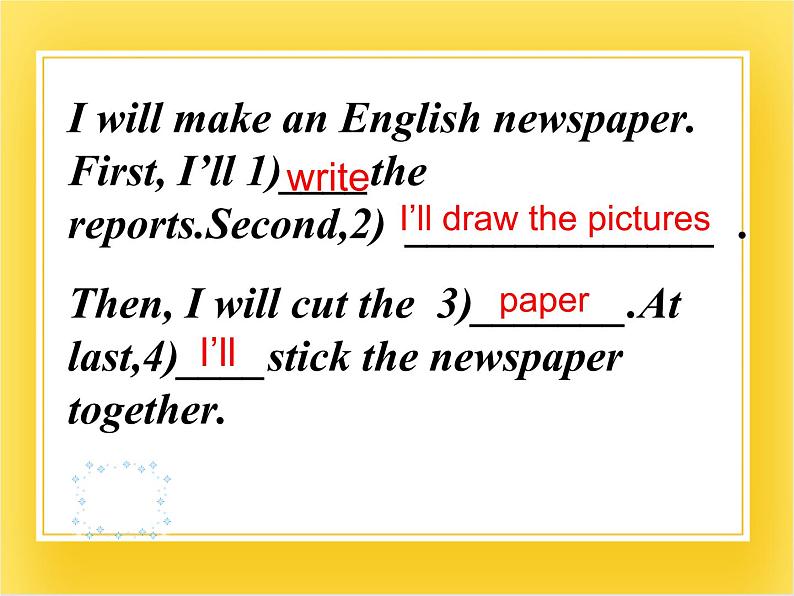 外研版(一起)英语四年级下册课件 《Module 6Unit 1 I’ll draw the pictures.》第3页