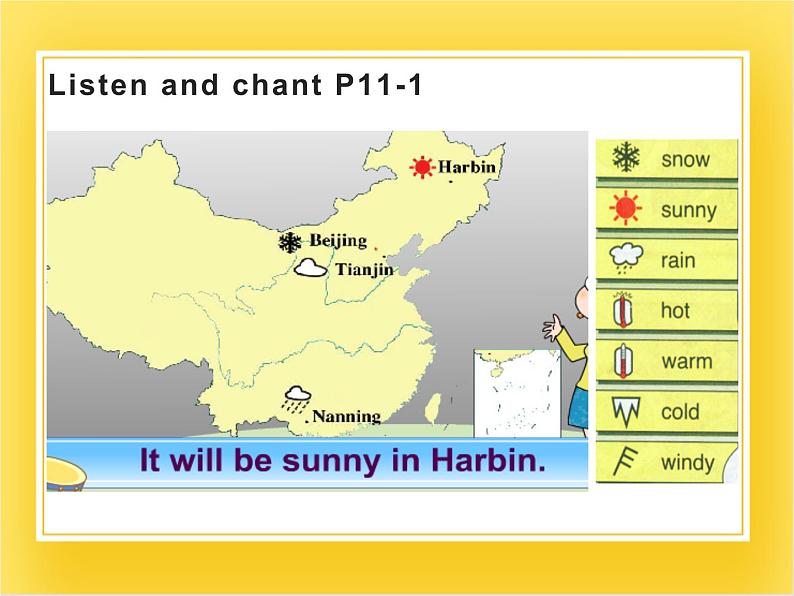 外研版(一起)英语六年级下册课件 《Module 2Unit 2 It will rain in Beijing.》03