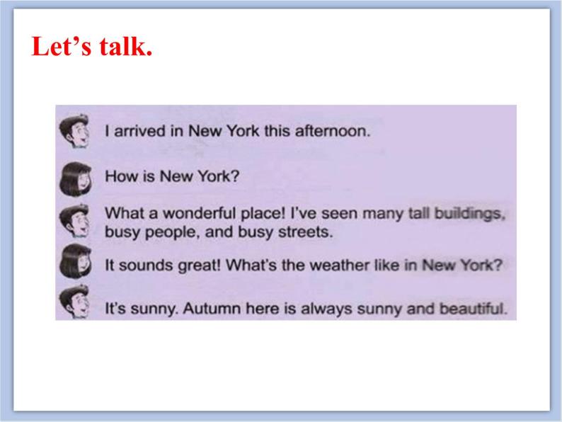 unit 3 Lesson 2 How is New York 第一课时_课件+教案04