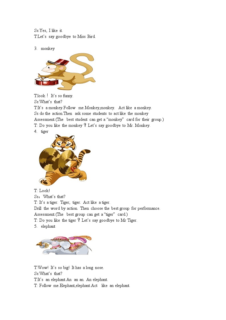人教版PEP三上Unit 4 We love animals Part A教案+教学反思第3页