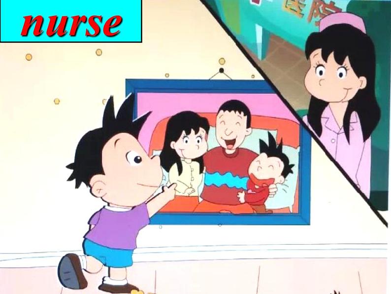 外研版(三起)英语三年级上册Module 9 Unit 2  He`s a doctor 课件第4页