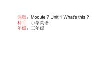 外研版 (三年级起点)三年级上册Unit 1 What's this?评课ppt课件