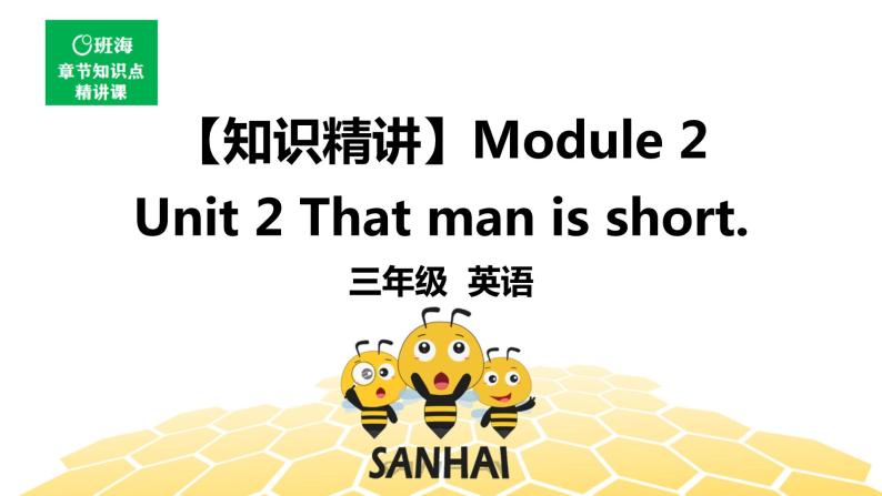 英语三年级【知识精讲】Module 2 Unit 2 That man is short.课件PPT01