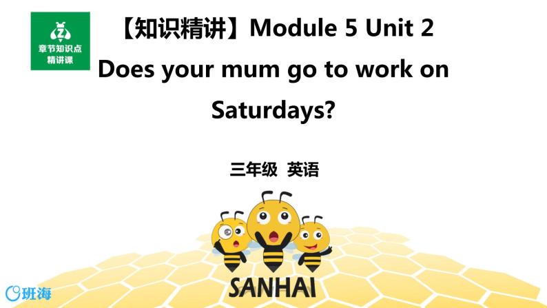 英语三年级【知识精讲】Module 5 Unit 2 Does your mum go to work on Saturdays_课件PPT01
