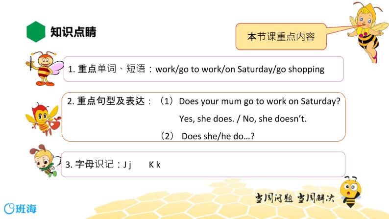 英语三年级【知识精讲】Module 5 Unit 2 Does your mum go to work on Saturdays_课件PPT04