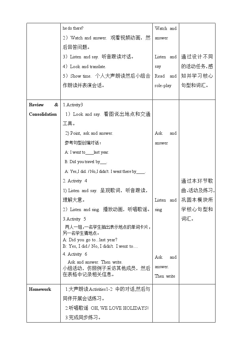 Module 9 Unit2  Did you have a nice holiday教案第2頁(yè)
