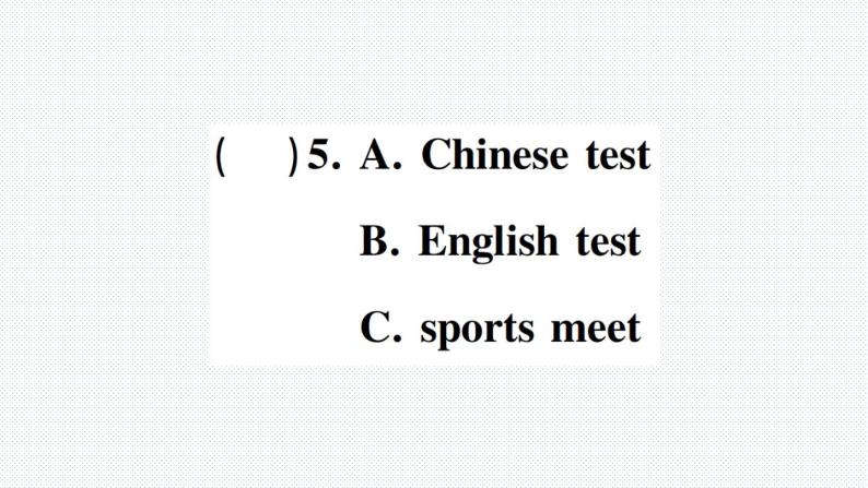 人教版PEP英语五年级下册-Unit 4 综合训练+PPT讲解+听力材料+听力课件PPT04