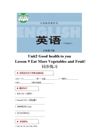 冀教版 (三年级起点)六年级上册Unit 2 School in CanadaLesson 9 Mr. Wood Teaches a Lesson课时练习