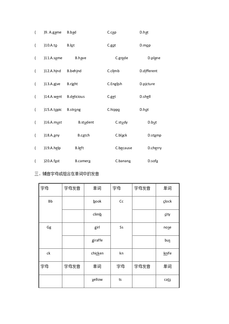 1【小升初】语音（一）教案讲义及练习学案03