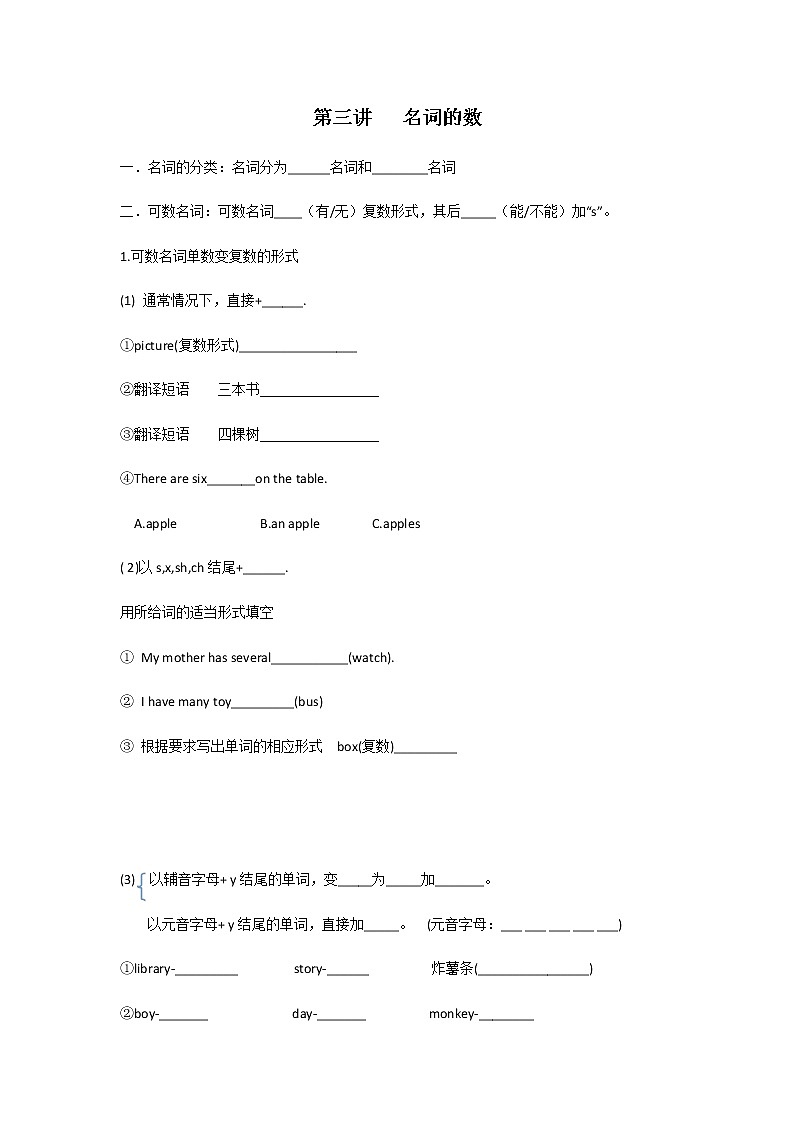 3【小升初】名詞的數(shù)教案講義及練習(xí)學(xué)案第1頁