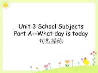 闽教四下Unit 3 Part A--What day is today句型操练课件PPT