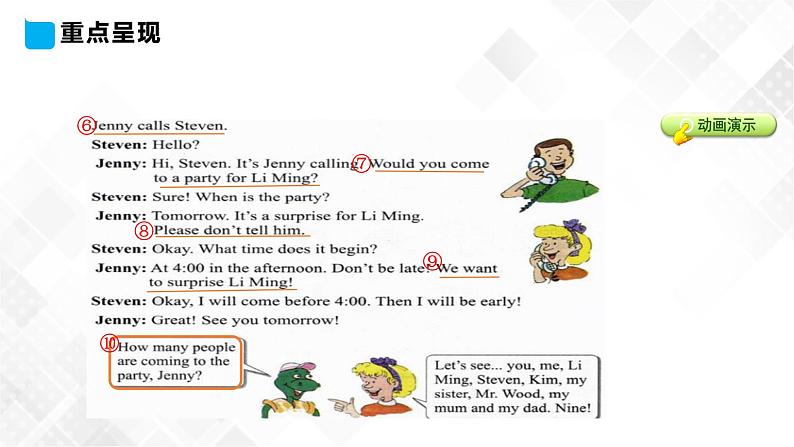 冀教版 六年级下册英语-Lesson 21 A Party for Li Ming (课件+教案+练习+素材)05
