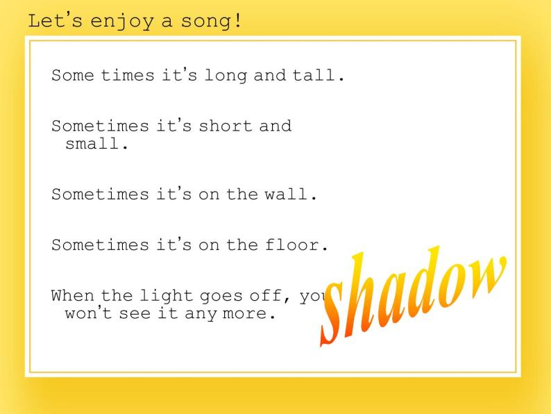 牛津上海版四年级下册英语Module1 Unit 3 Look at the shadow! 课件-02