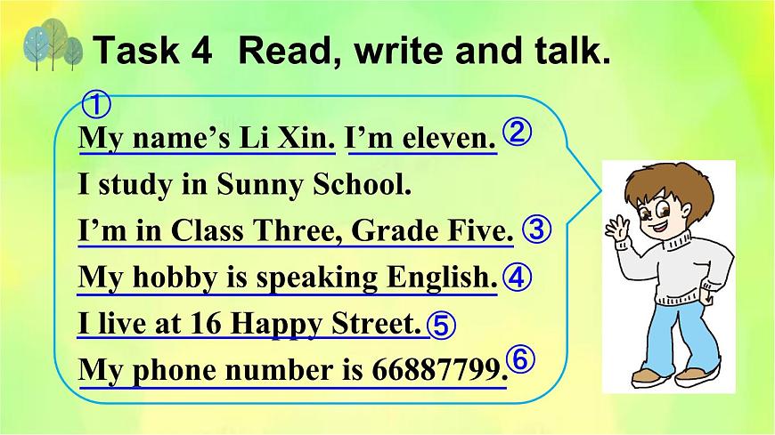 人教精通版英語六年級下冊 Unit 4 Task 3-4 教學(xué)課件第7頁
