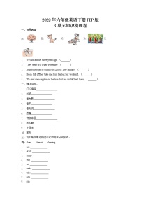 【寒假自主学】六年级下册英语 3单元知识梳理卷（含答案）人教PEP版