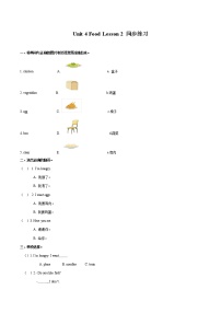 小学英语人教版 (新起点)一年级下册Unit 4 FoodLesson 2练习