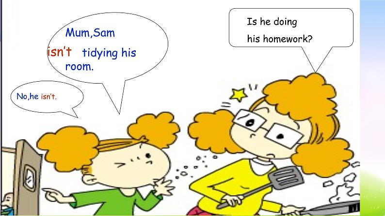 外研版(一起)二下Module 3《Unit 1 Sam isn’t tidying his room》ppt课件504