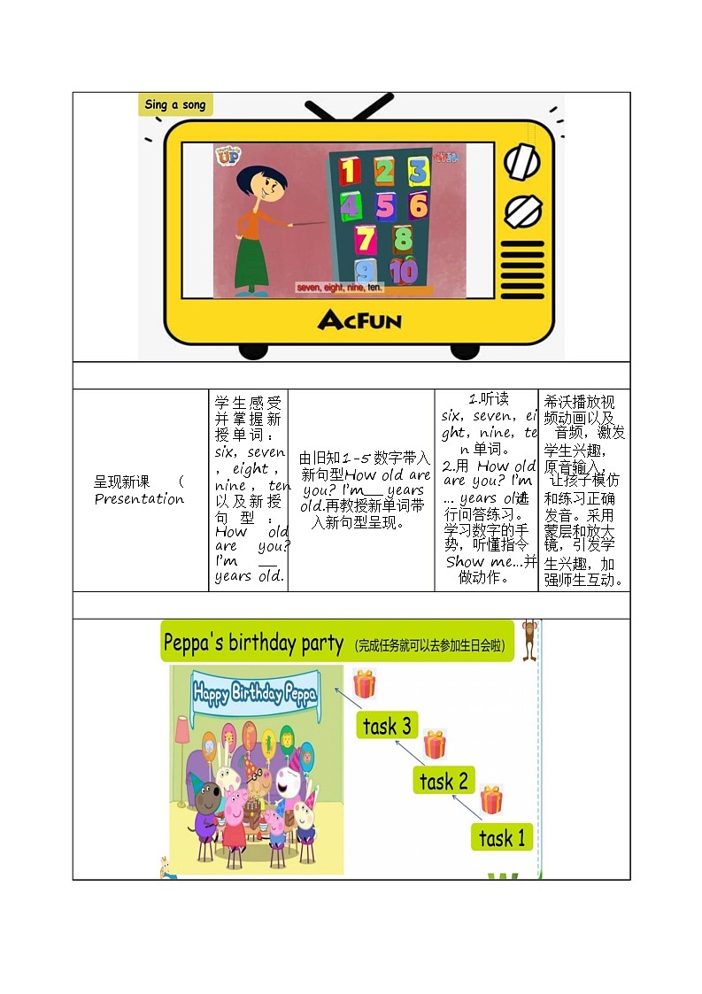 人教版(PEP)Unit 6 Happy Birthday Part B Let's learn and Let's do(教案) 英语三年级上册03