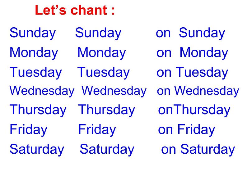 外研版(三起)四下Module 3《Unit 2 On Monday I 'll go swimming》ppt课件2第5页