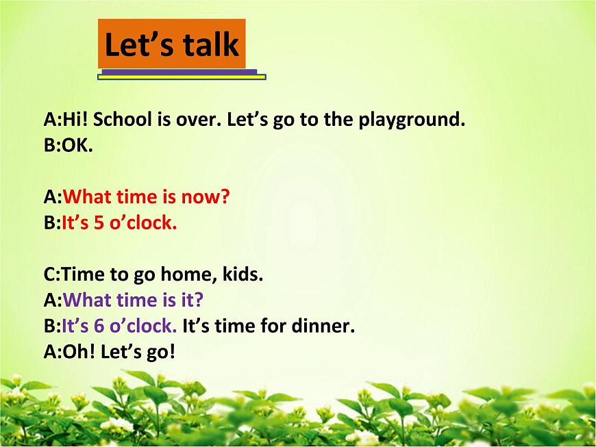 人教PEP版（三年級(jí)起點(diǎn)）英語四年級(jí)下冊-02Unit 2 What time is it？-課件04第6頁